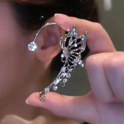 Zircon Butterfly No Piercing Clip-On Earrings
