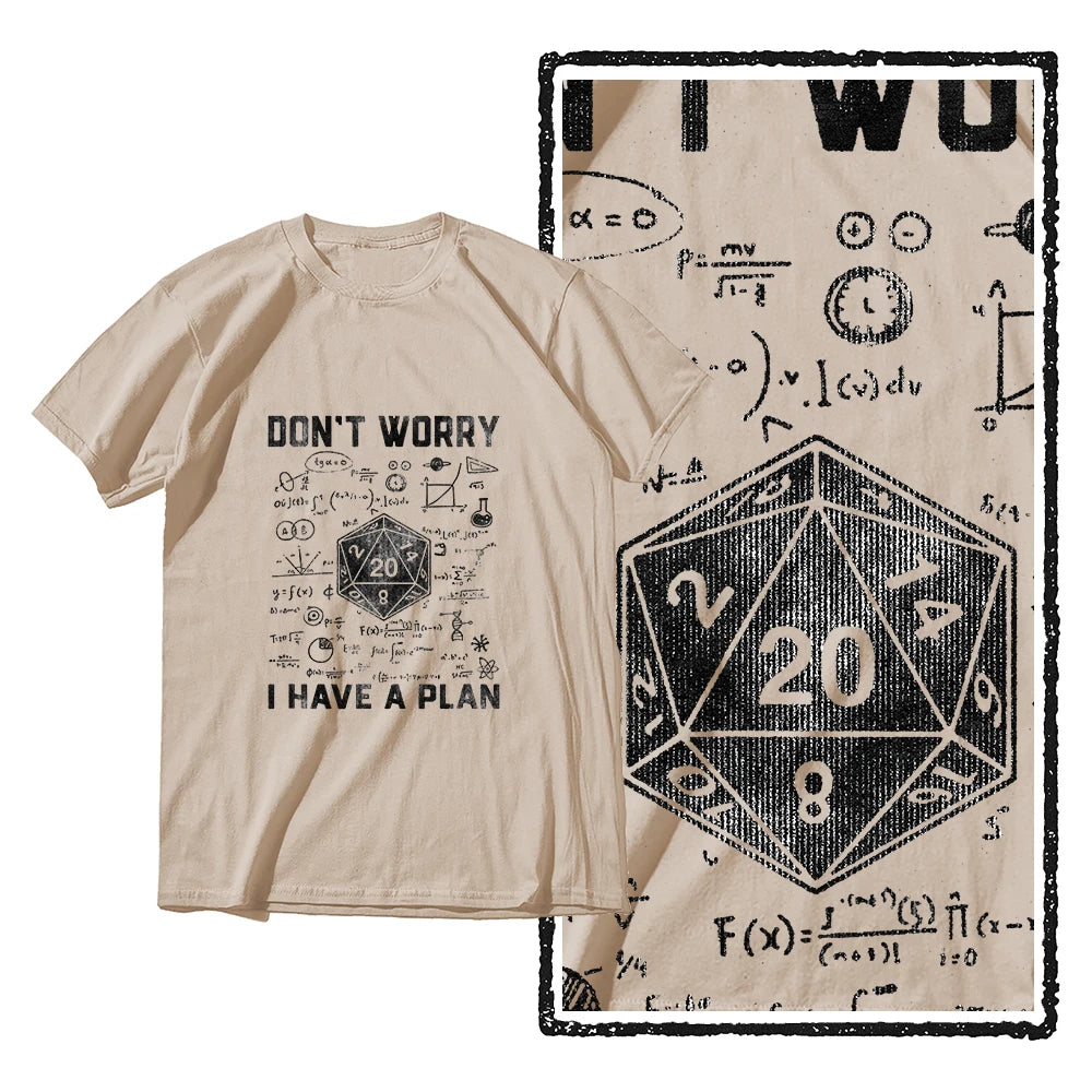 Dungeon Dragon “I Have a Plan” D20 Graphic T-Shirt | RPG Streetwear Tee