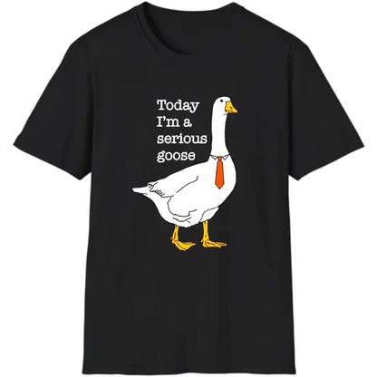 Today I’m A Serious Goose Funny Women’s T-Shirt | Cartoon Graphic Casual Summer Tee