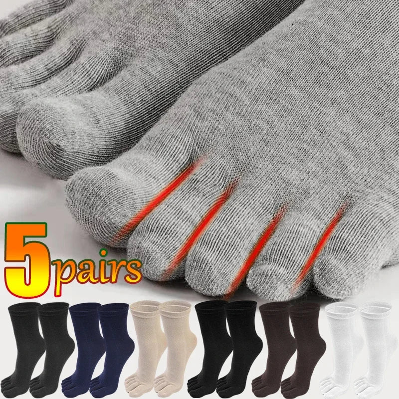 Unisex Five-Finger Cotton Toe Socks