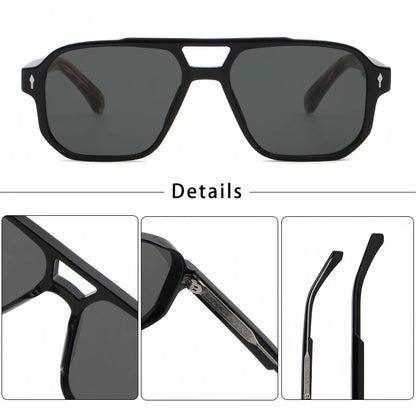 CATERSIDE Vintage Punk Double Bridges Pilot Sunglasses