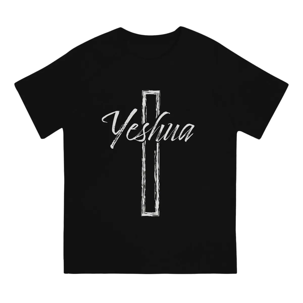 Jesus God Cross Creative TShirt for Men Yeshua Round Collar Pure Cotton T Shirt Distinctive Birthday Gifts Tops