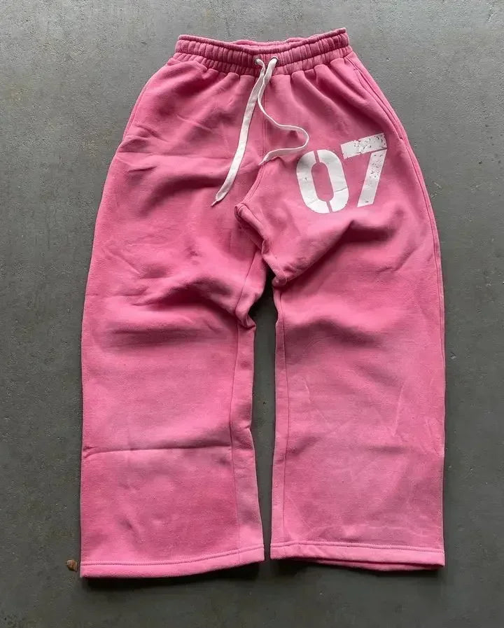 Embroidered sweatpants two-piece set Y2K clothing men&