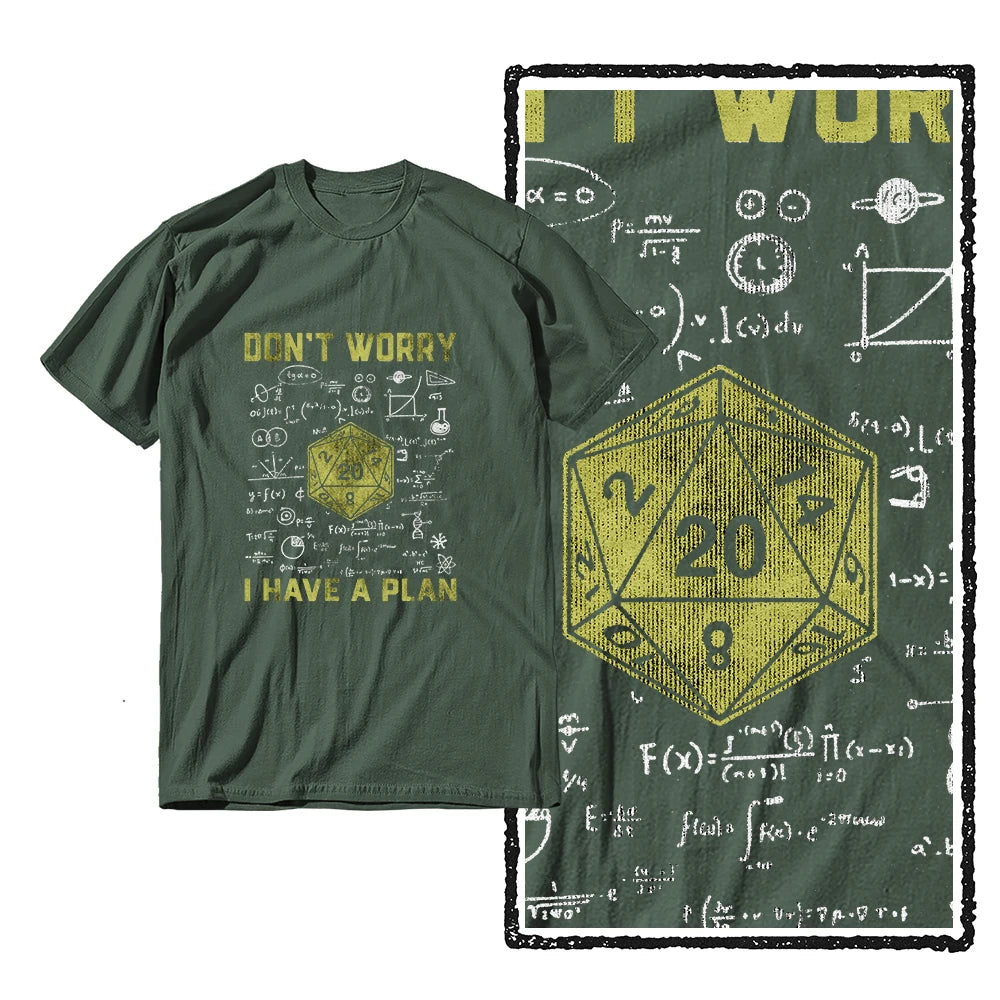 Dungeon Dragon “I Have a Plan” D20 Graphic T-Shirt | RPG Streetwear Tee