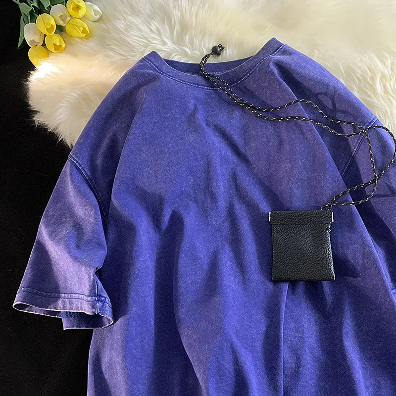 Oversized Acid-Washed Y2K T-Shirt