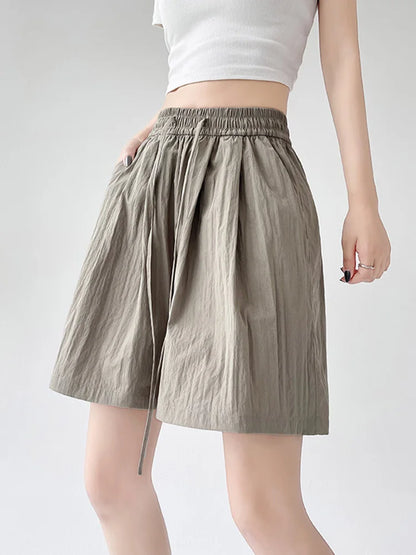 Women’s Summer Casual High-Waist Shorts | Soft Loose Beach Shorts with Pockets