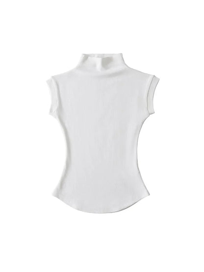 Women’s Summer Sexy Turtleneck Sleeveless T-Shirt