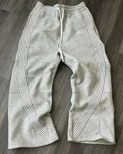 Double Waist Embroidered Sweatpants
