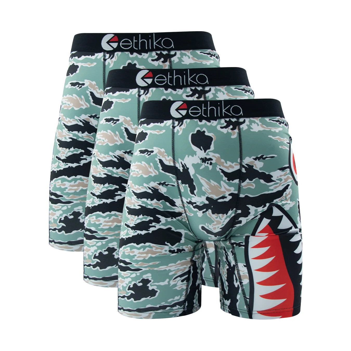 3Pcs ETHIKA Men Sexy Underwear Boxers Fashion Print Man Underwear Summer Breathable Panties Lingeries Plus Size Men Boxer Briefs