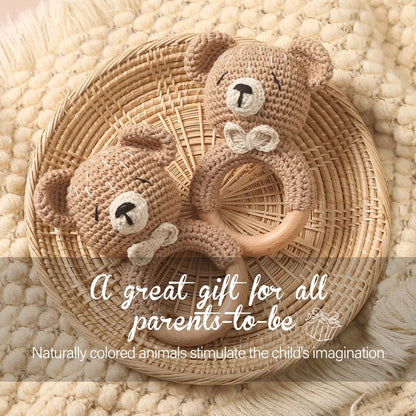 Crochet Animal Bear Rattle Toy