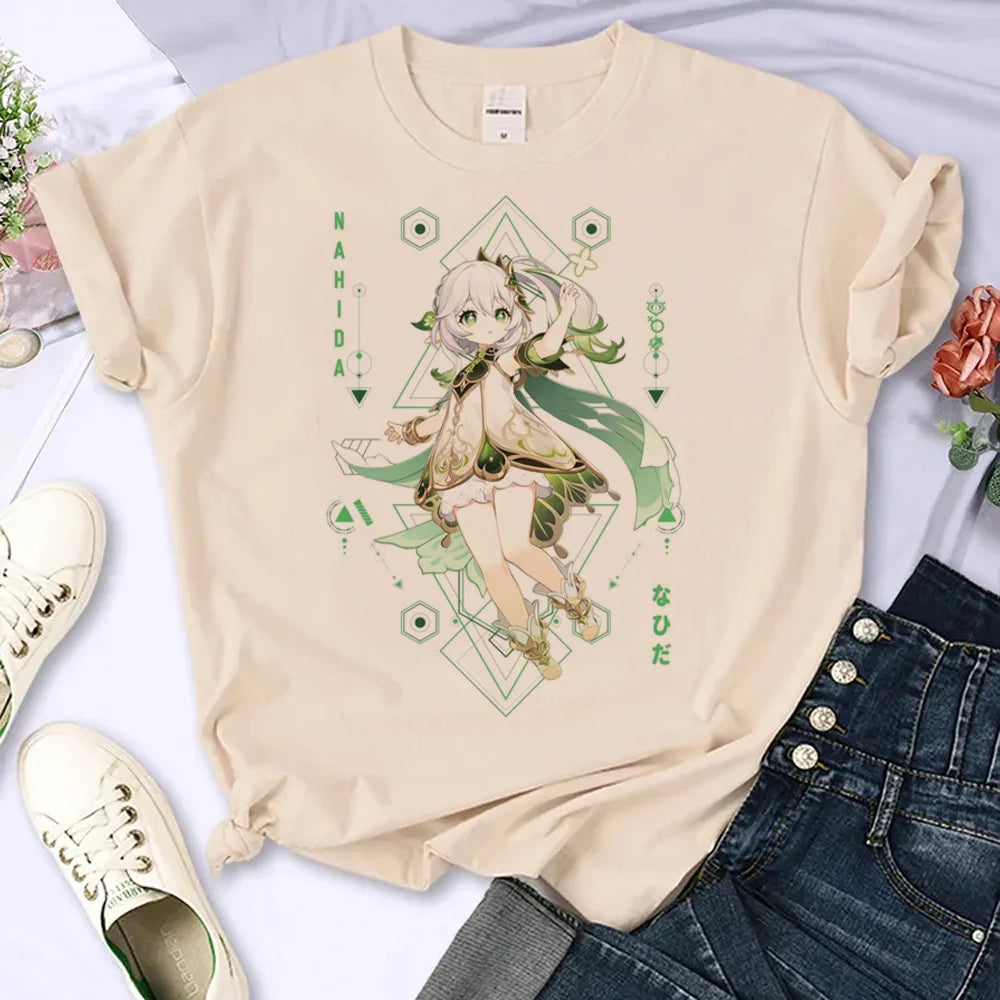 Women’s Genshin Impact Manga T-Shirt | Harajuku Summer Comic Tee