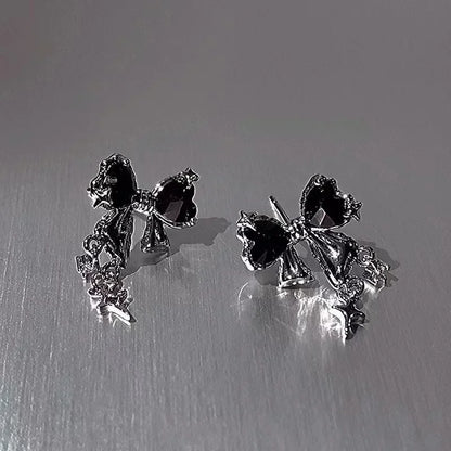 Cute Crystal Bowknot Zircon Stud Earrings for Women