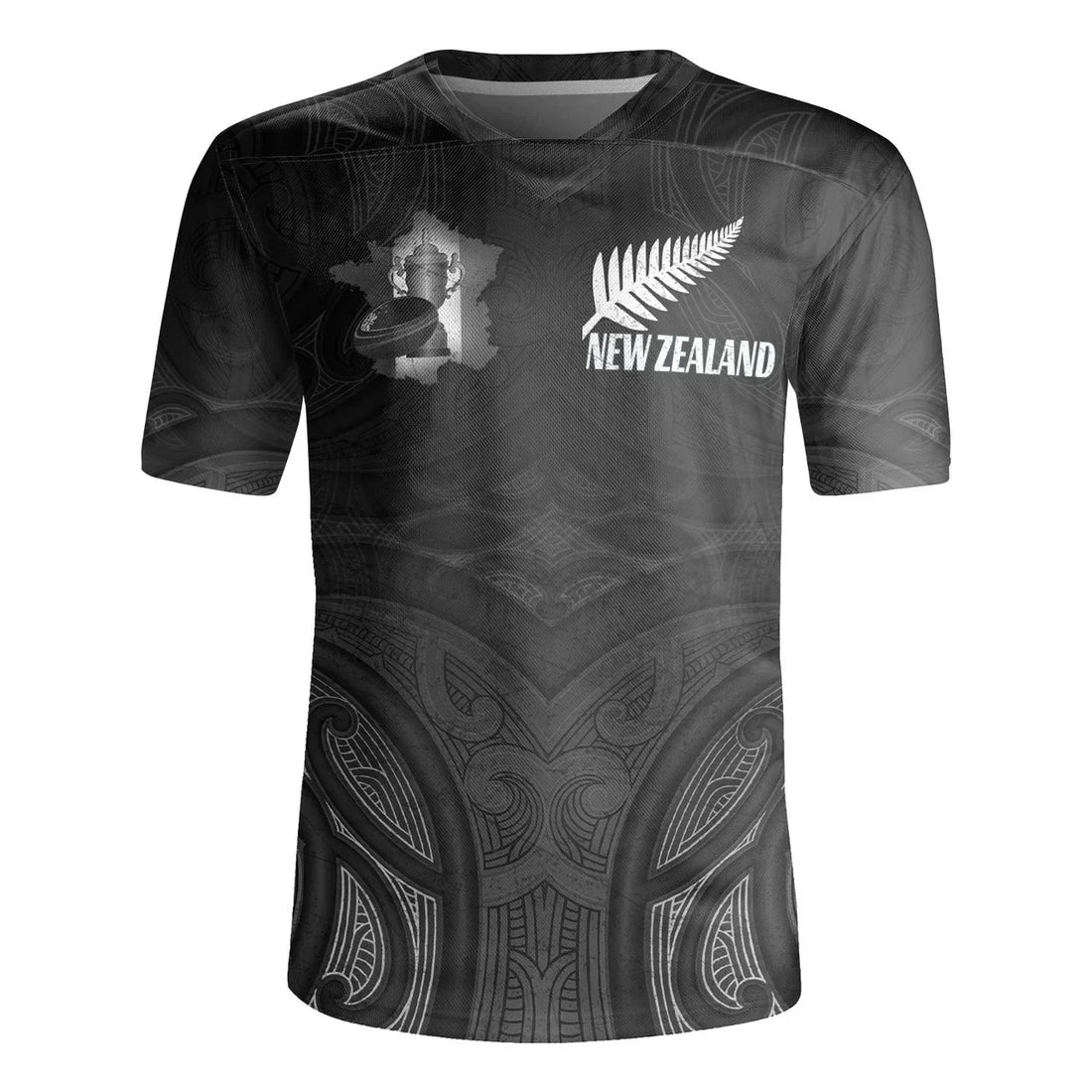 New Zealand Silver Fern 3D Print T-Shirt | NZ Flag Style V-Neck Summer Tee
