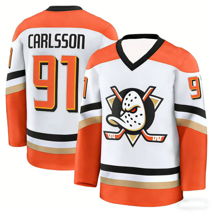 Ice Hockey Jersey |  Duck Logo 3D HD Print Long-Sleeve Sports Shirt