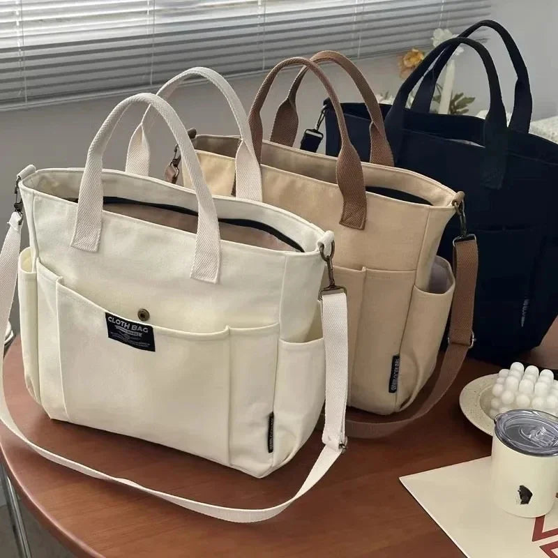 Minimalist Canvas Commuter Tote Bag