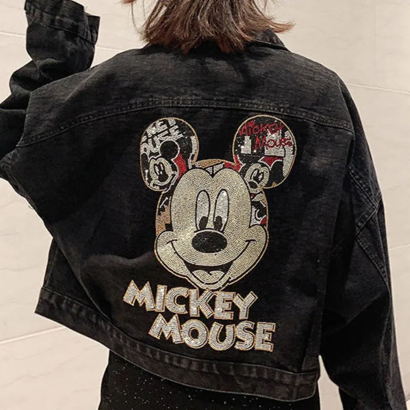 Mickey Cartoon Fashion Denim Coat Hip-hop Streetwear Trendy Men Women Jackets New Korean Loose Harajuku Couples Tops