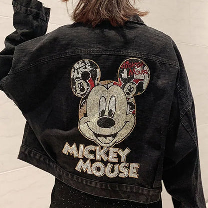 Mickey Cartoon Fashion Denim Coat Hip-hop Streetwear Trendy Men Women Jackets New Korean Loose Harajuku Couples Tops