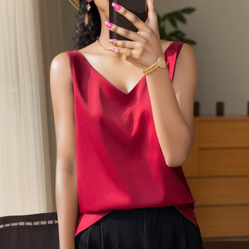 New Lce Silk Satin Camisole Women&