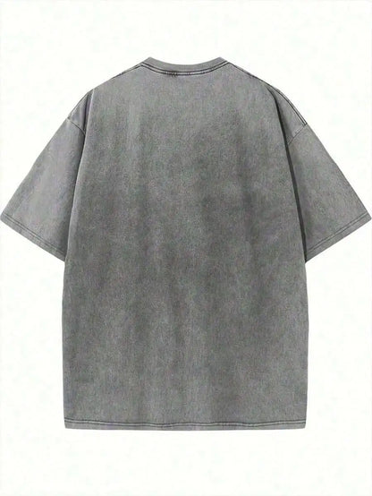 Jesus Above All Else Patterned T-Shirt-Unisex Christian Easter Shirt, Gray Cotton T-Shirt With Bold