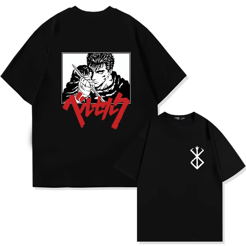Berserk Anime Guts Graphic T-Shirt | Dark Fantasy Manga Tee