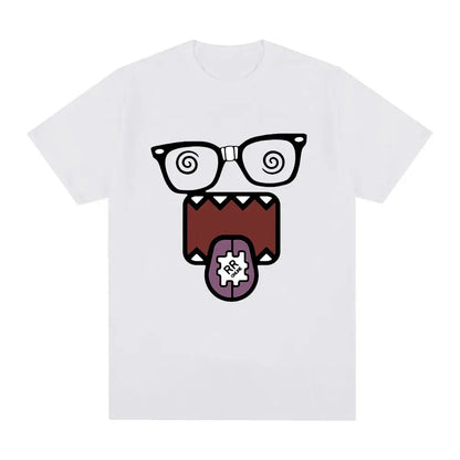 Fashion Kawaii Oversized Men T Shirt Pattern Y2K Cotton Print Round Neck Loose T-shirt Summer Women&