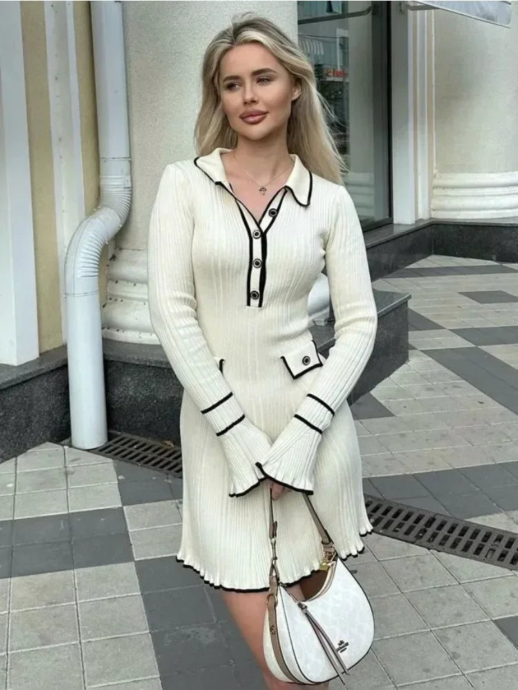 Tossy Ruffled Fashion Knit Dress