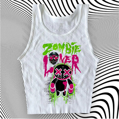 Y2K Anime Letter Crop Top for Women