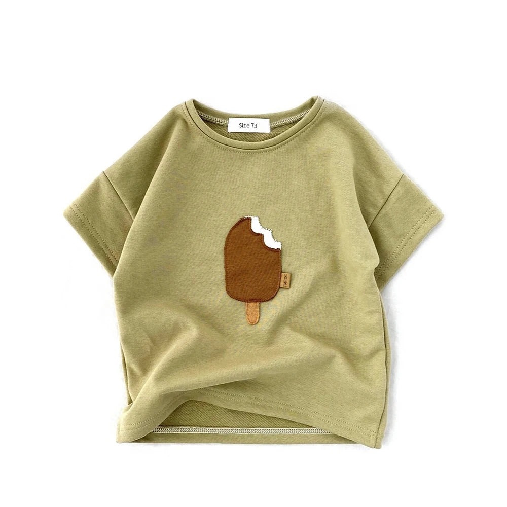 Toddler Ice Cream Print Summer Cotton T-Shirt