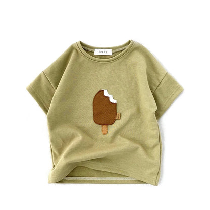 Toddler Ice Cream Print Summer Cotton T-Shirt