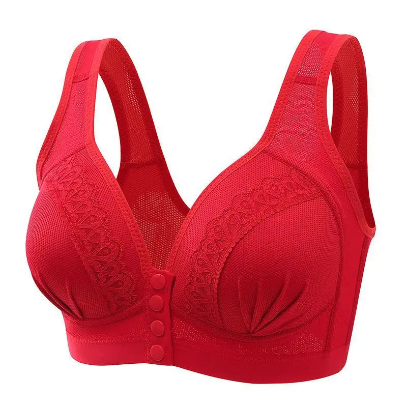 Gathering Breathable Mom Bras | Front Button, Wire-Free, Comfort Fit