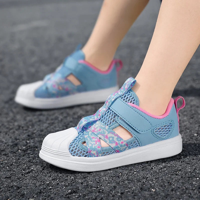 Girls Light Chunky Air Mesh Sneakers