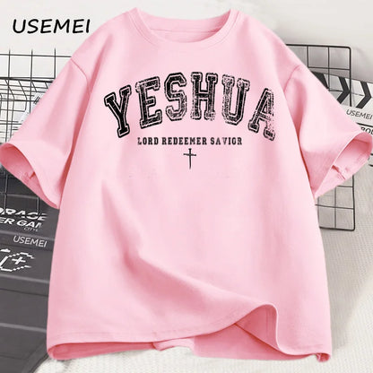Vintage Yeshua Tshirt Christian Yeshua T Shirt Religious Aesthetic Faith Clothing Jesus Bible Verse T-shirt Men Women Clothing