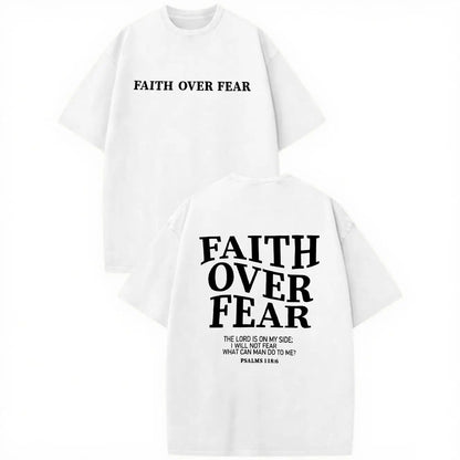 BANGELY Faith Over Fear Shirt Men Graphic Shirts Oversized Workout Gym Jesus Christian Religious Tees Fashion Short Sleeve Tops