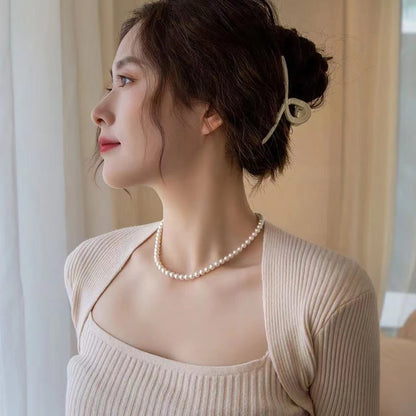 SUMENG Vintage Pearl Chain Choker Necklace