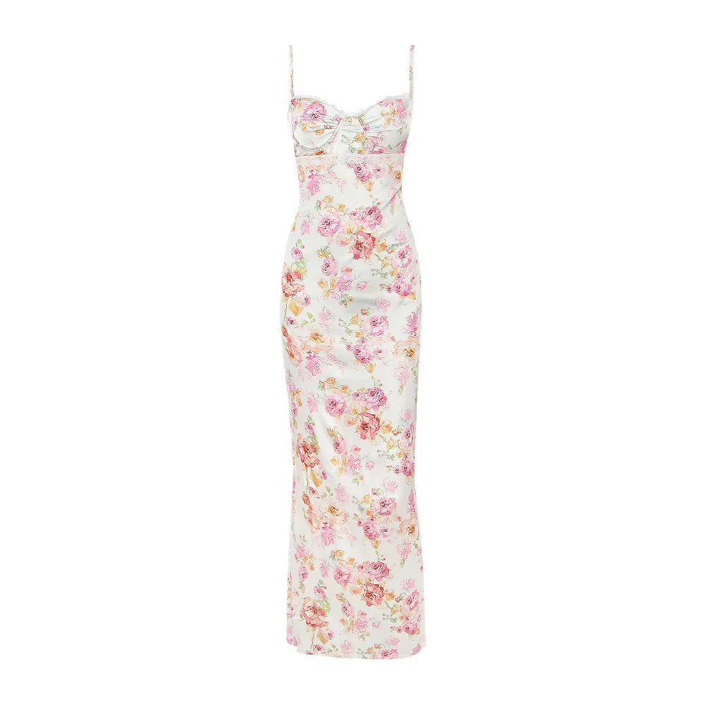 Suninheart Summer Floral Print Maxi Dress