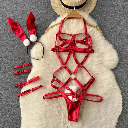 Bunny Girl Wrapped Chest Playsuit Sexy Slim Fit Lingerie