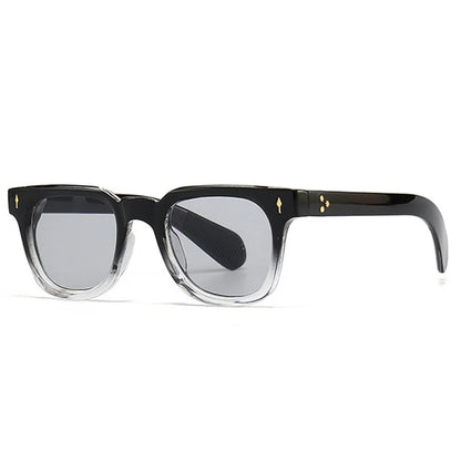 SHAUNA Retro Square Rivets Sunglasses