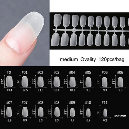 120pcs Matte Press On Nail Tips