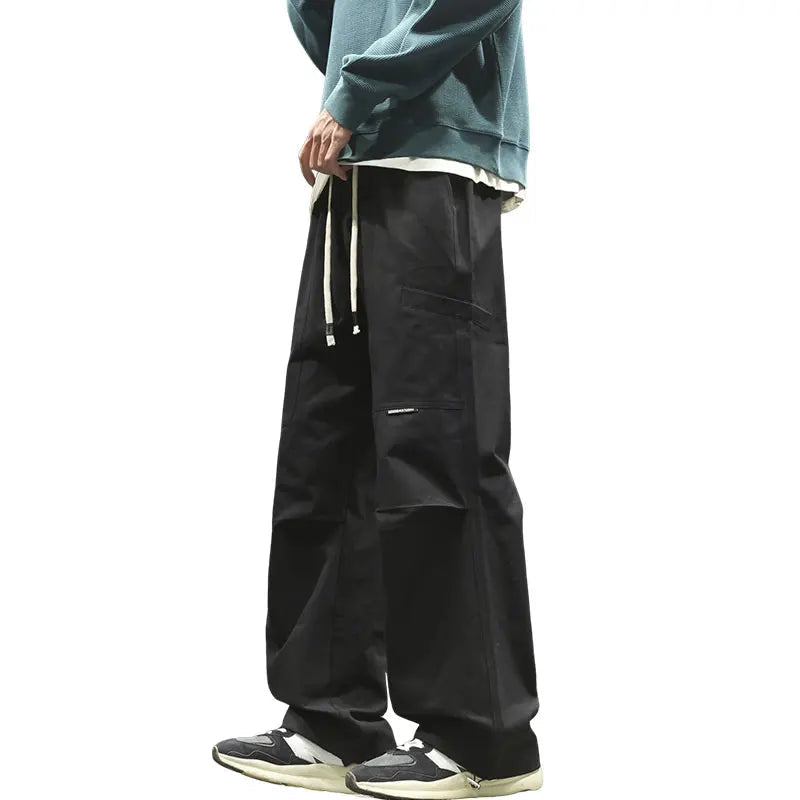 Oversized Streetwear Joggers with Drop-Crotch & Straight Leg