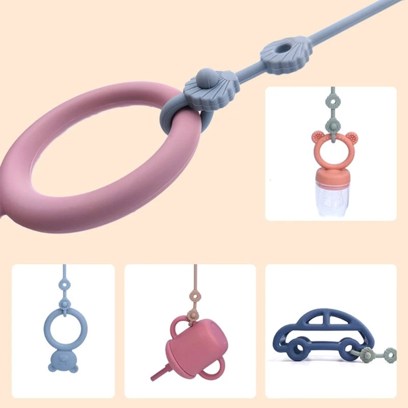 Silicone Baby Pacifier Chain with Safety Straps