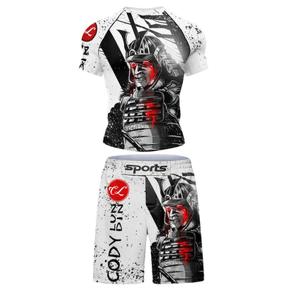 Men’s BJJ Jiu Jitsu Compression Suit with Shorts &amp; Pants