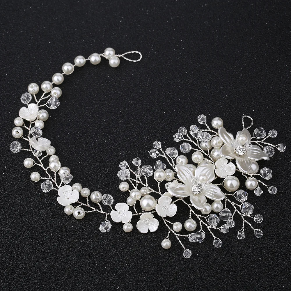 Elegant Crystal &amp; Pearl Bridal Headband for Women