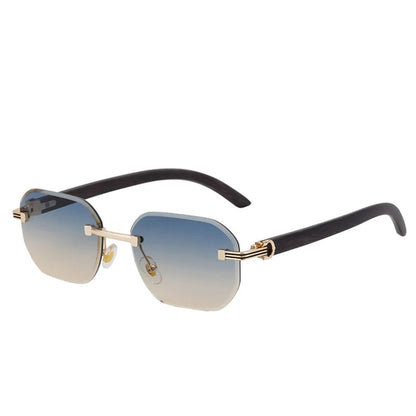 Vintage Square Rimless Sunglasses – Men’s Luxury Punk UV400 Eyewear