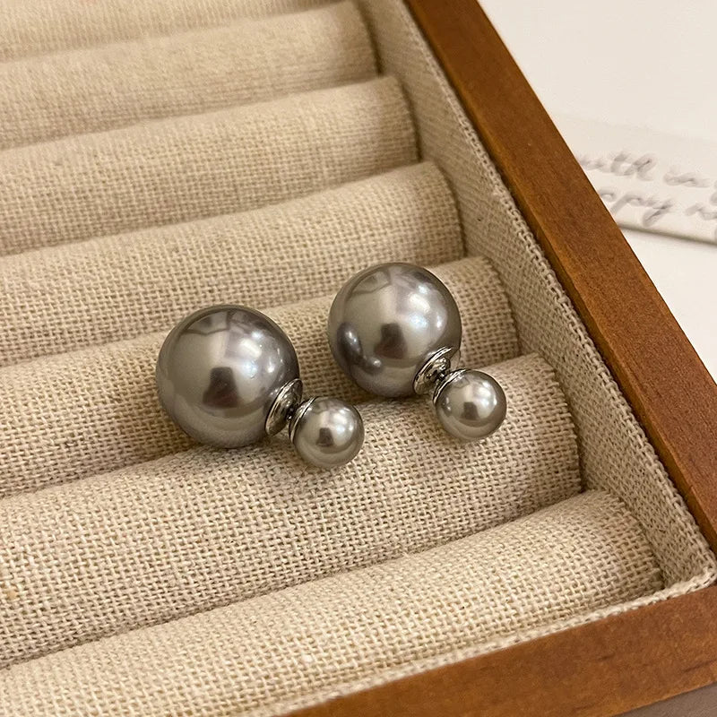 Elegant Simulated Big Pearl Stud Earrings for Women