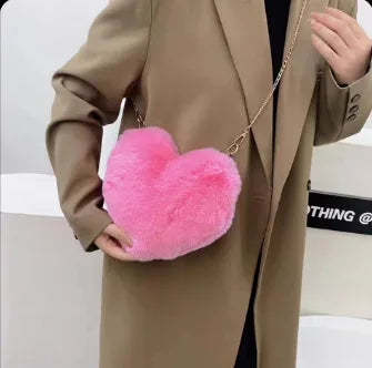Plush Heart-Shaped Crossbody Bag – Valentine’s Edition