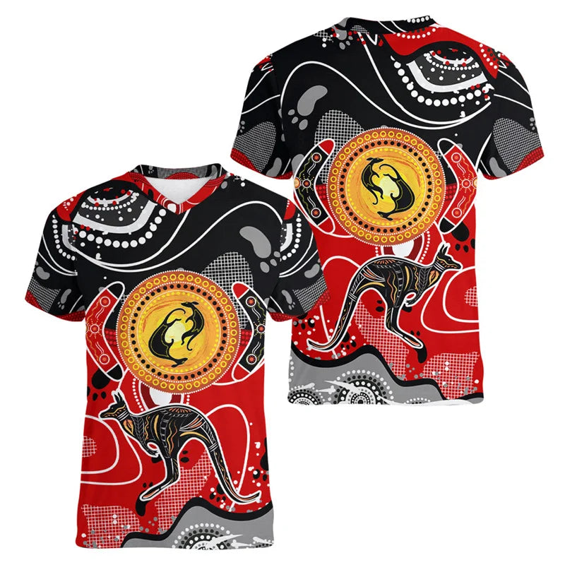 Australia Kangaroo 3D Printed T-Shirt | Unisex Sports Casual Summer Tee