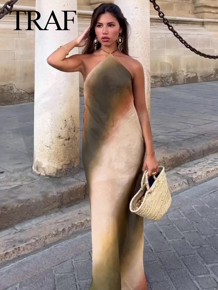 TRAF Summer Stylish Fish Tail Hem Midi Dress