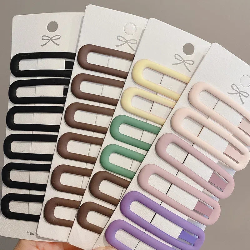 6-Piece Morandi Color BB Hair Clips for Women &amp; Girls
