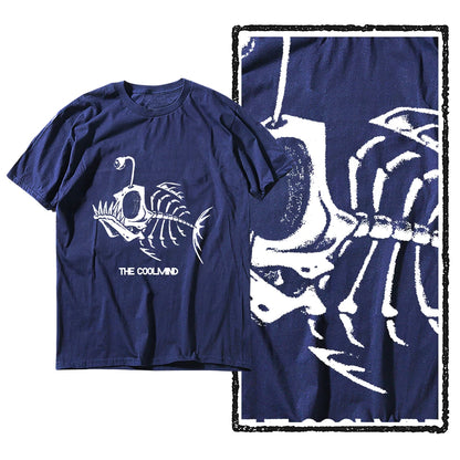 Bonefish Skull Deep Sea Fish Skeleton T-Shirt | Funny Fisherman Oversized Tee
