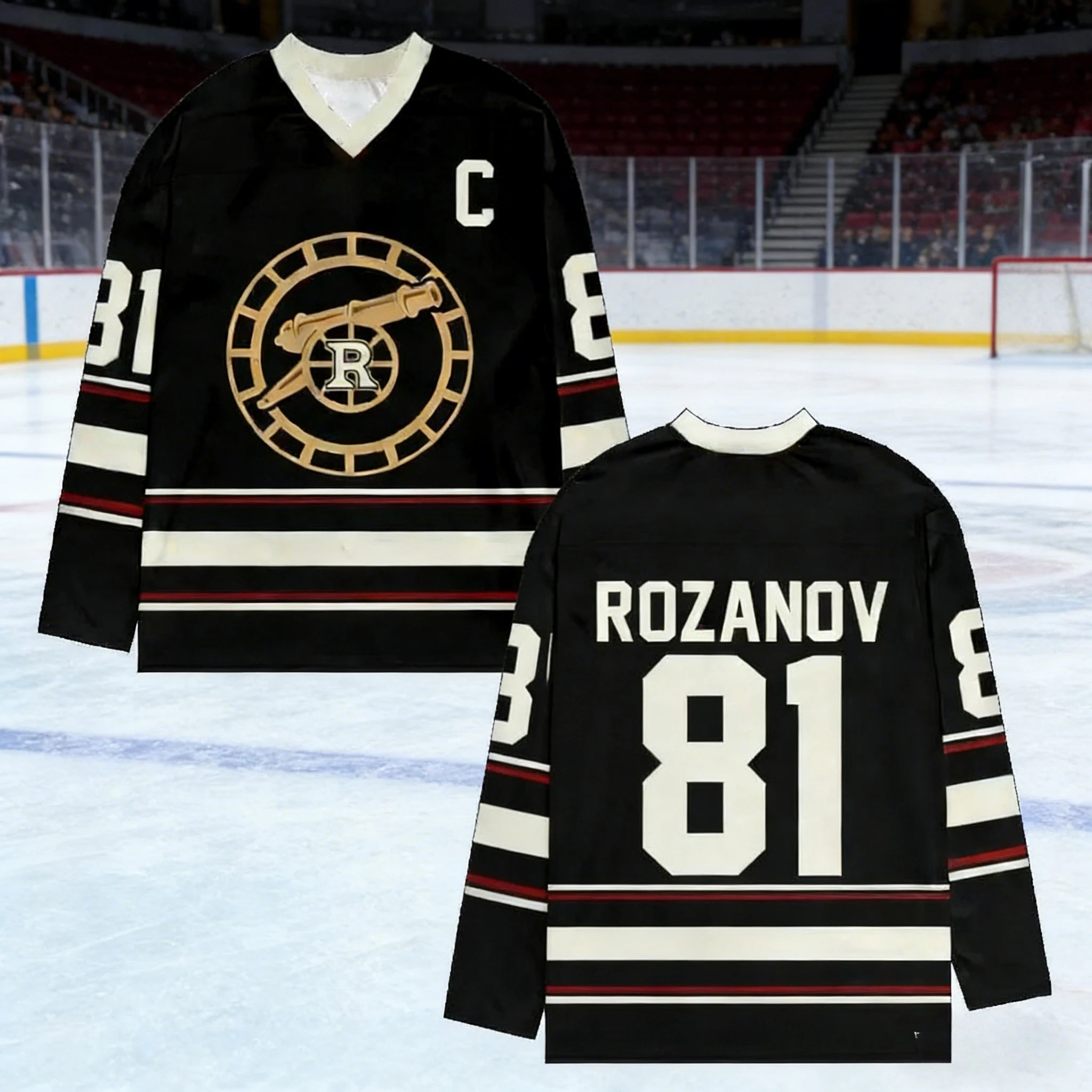 Rozanov Hollander Hockey Jersey Long Sleeve V-Neck Tee | Sporty Unisex Pullover Top